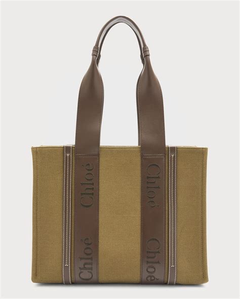 chloe woody multicolor|Woody tote bag in linen & leather .